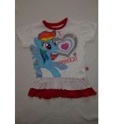 Dívčí tričko tunika šaty My Little Pony bílo-červené