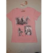 Dívčí tričko Kugo s koňmi růžové