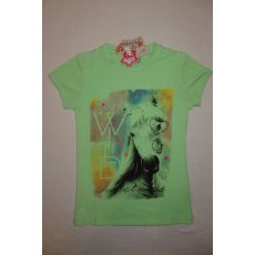 Dívčí tričko Artena s koněm zelené