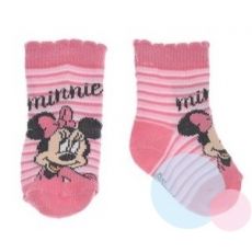 Dívčí kojenecké ponožky Minnie růžové pruhované