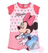 Letní kojenecký overal Minnie Mouse malinový