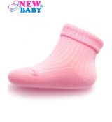 Kojenecké ponožky pruhované růžové