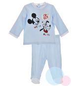 Kojenecká soupravička polodupačky a tričko Mickey Mouse a Pluto sv. modrá
