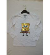 Dívčí tričko s dlouhým rukávem Sponge Bob bílé