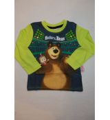 Chlapecké tričko s dlouhým rukávem Masha a Medvěd zelené