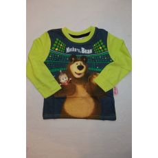 Chlapecké tričko s dlouhým rukávem Masha a Medvěd zelené