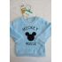 Chlapecká chlupatá mikina svetr Mickey baby světle modrá
