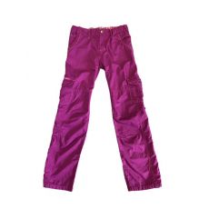 Jarní-letní plátěné kalhoty s koněm fialové