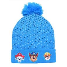 Zimní pletená čepice Tlapková Patrola modrá