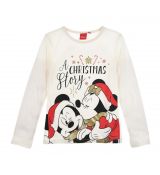 Vánoční tričko Minnie Mouse krémové