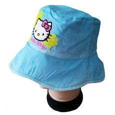 Letní klobouček Hello Kitty modrý