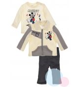 Teplý komplet Mickey Mouse kalhoty tričko mikina šedé