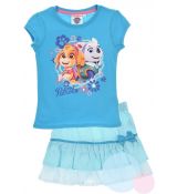 Komplet tričko a sukně Paw Patrol Tlapková Patrola tyrkysový