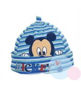 Bavlněná čepička Mickey baby tyrkysová