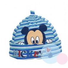 Bavlněná čepička Mickey baby tyrkysová