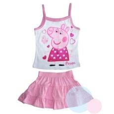 Komplet tílko a sukně Peppa Pig růžovo-bílý