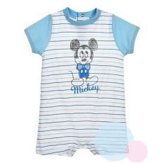 Letní overal Mickey Mouse bílo-modrý