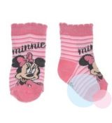 Dívčí kojenecké ponožky Minnie růžové pruhované