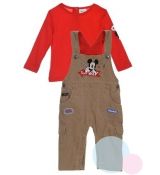 Komplet tričko a kalhoty Mickey Mouse čeveno-hnědý