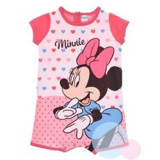 Letní kojenecký overal Minnie Mouse malinový
