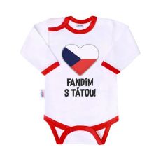 Kojenecké body s nápisem FANDÍM S TÁTOU!
