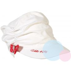Dívčí čepice s kšiltem bekovka Hello Kitty bílá