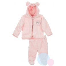Kojenecký teplý komplet Minnie Mouse mikina a polodupačky růžový