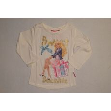 Tričko Barbie dlouhý rukáv krémové