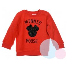 Dívčí chlupatá mikina Minnie baby červená