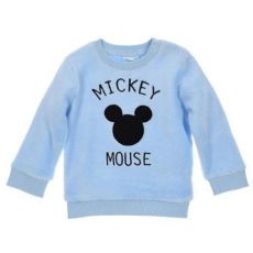Chlapecká chlupatá mikina svetr Mickey baby světle modrá