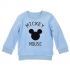Chlapecká chlupatá mikina svetr Mickey baby světle modrá