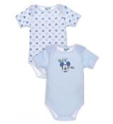 Kojenecká body s Mickey Mouse světle modrá