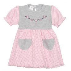 Kojenecké šatičky Summer dress šedo růžové