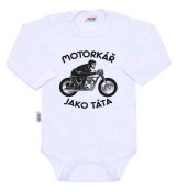 Motorkář jako táta - kojenecké body s vtipným potiskem