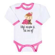 Když nespím já tak ani vy holka - Kojenecké body s vtipným potiskem