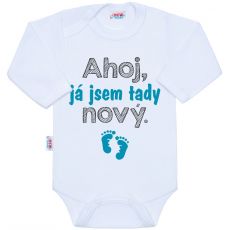 Ahoj já jsem tady nový - kojenecké body s vtipným potiskem