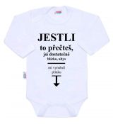 Jestli to přečteš, jsi dostatečně blízko, abys mi vyměnil plínku - Kojenecké body s vtipným potiskem