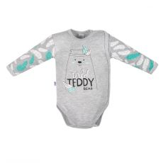 Body kojenecké Wild Teddy Bear šedé s bočním zapínáním