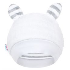Zimní luxusní čepička s oušky teplá Zebra