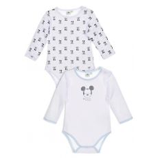 Duopack kojenecké body Mickey Mouse dlouhý rukáv