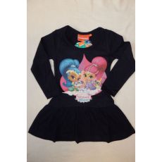 Dívčí šaty dlouhý rukáv Shimmer a Shine tmavě modré