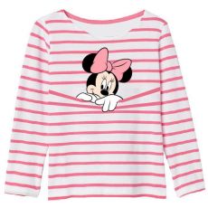 Dívčí tričko Minnie Mouse růžově pruhované