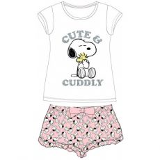 Letní pyžamo Snoopy růžovo-bílé