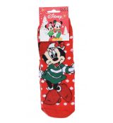 Teplé ponožky s protiskluzem Minnie Mouse červené