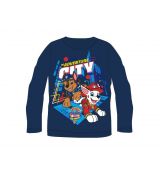 Tričko s dlouhým rukávem Tlapková Patrola To Adventure City tmavě modré