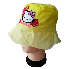 Letní klobouček Hello Kitty žlutý