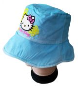 Letní klobouček Hello Kitty modrý