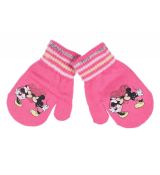 Kojenecké rukavičky Minnie a Mickey malinové